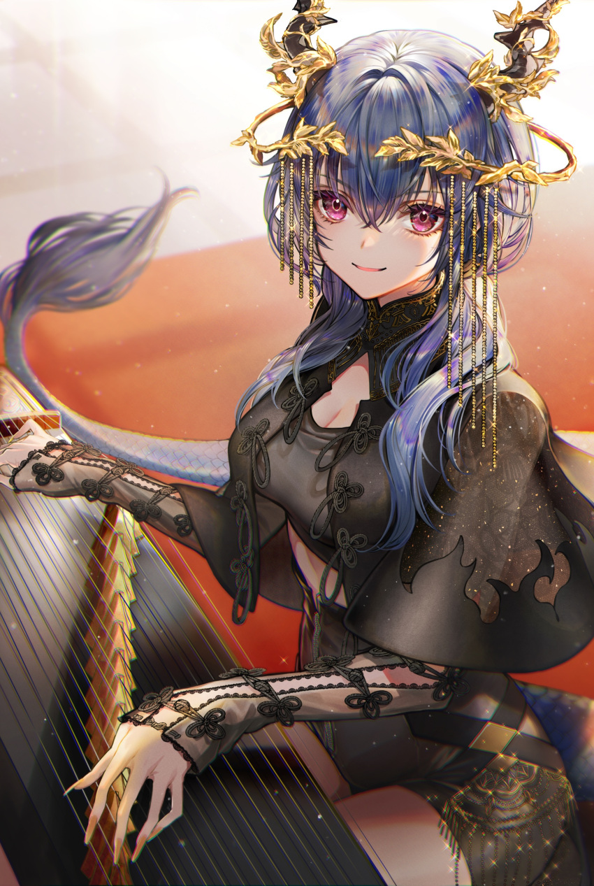 1girl, absurdres, ambience_synesthesia, arknights, black_capelet, black_shirt, black_shorts, blue_hair