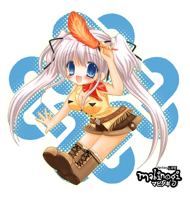 blue_eyes, chibi, feathers, long_hair, mabinogi, nao, shararan, silver_hair