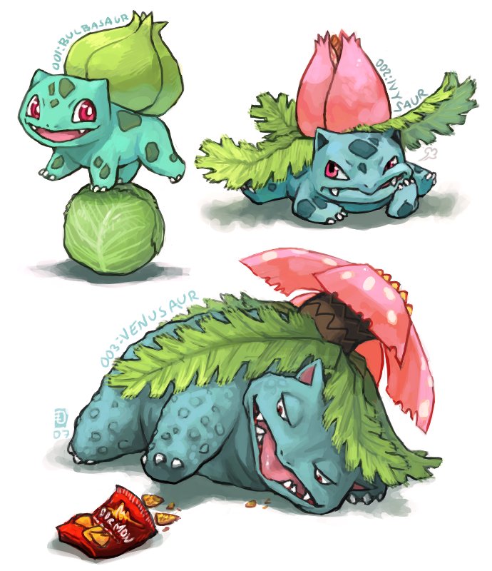 bag, balancing, bulbasaur, chips, doritos, emlan, evolution, fangs