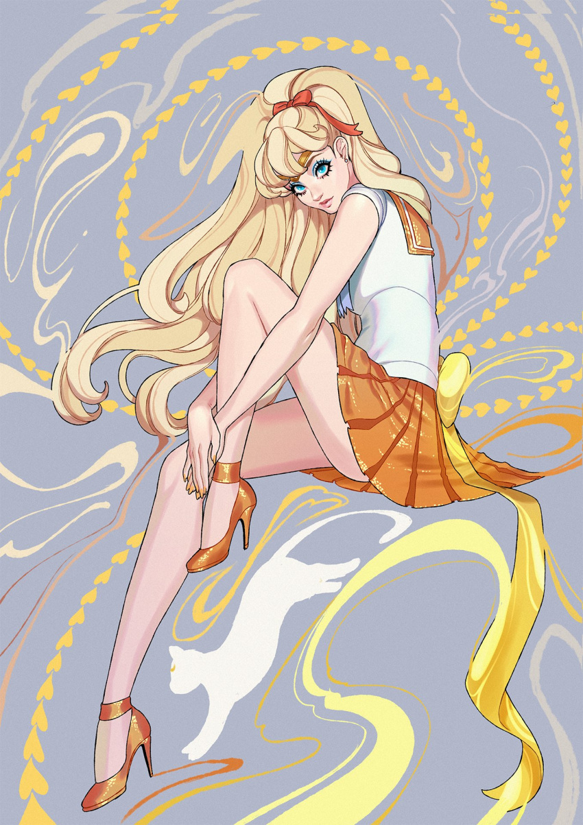 1girl, aino_minako, bishoujo_senshi_sailor_moon, blonde_hair, blue_eyes, eyeshadow, full_body, heart
