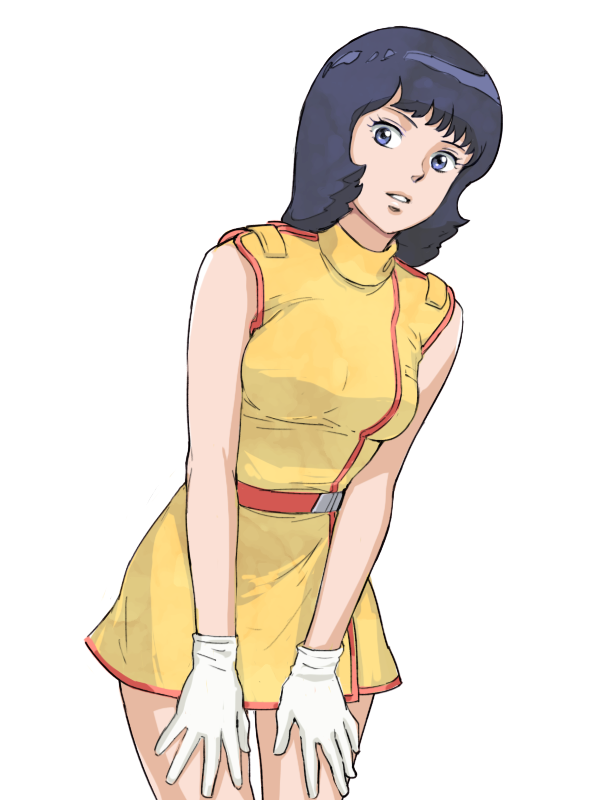 1girl, blue_eyes, blue_hair, breasts, dress, fa_yuiry, gloves, gundam