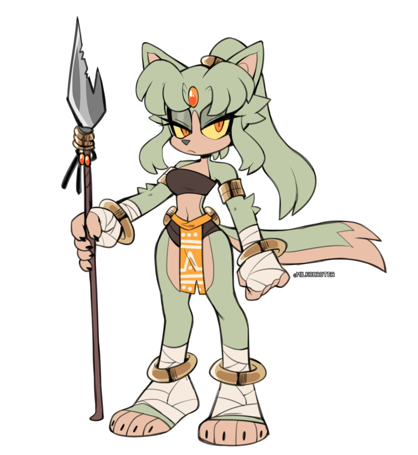 1girl, animal_ears, animal_nose, ankle_wrap, anklet, armlet, bangle, bangs