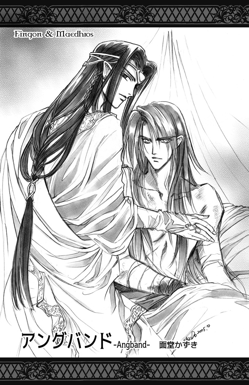 2boys, bandaged_arm, bandages, bruise, circlet, closed_mouth, commentary, english_commentary