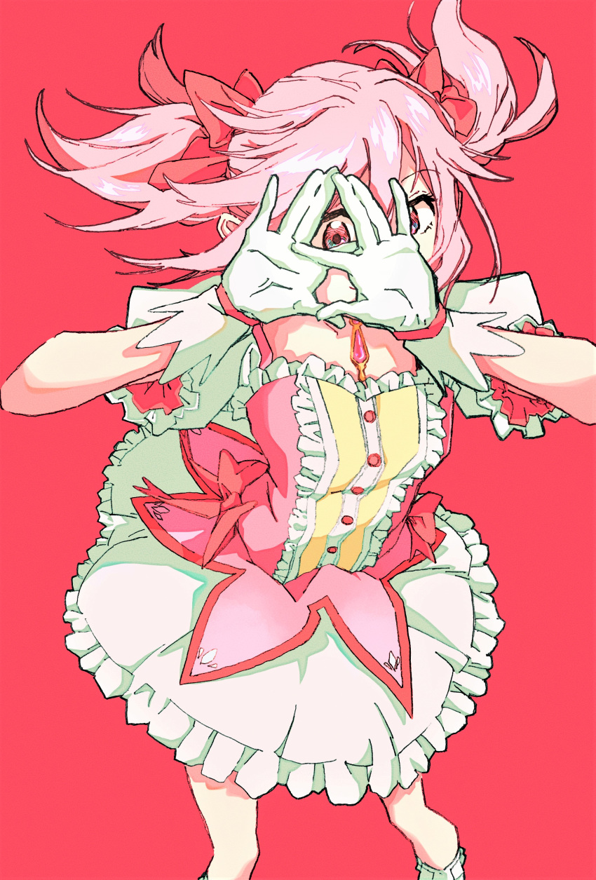1girl, absurdres, bloom_into_me15, bubble_skirt, dress, frilled_dress, frills, gloves
