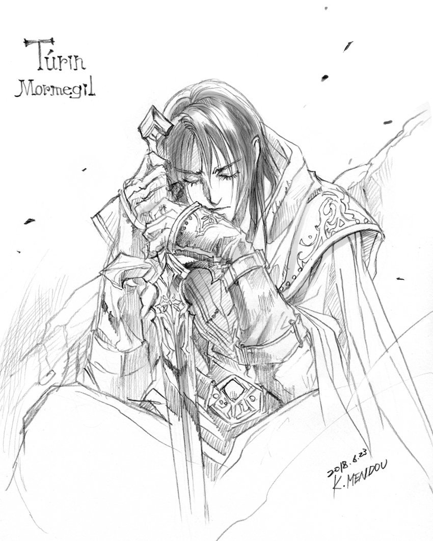 1boy, armor, breastplate, cape, character_name, closed_eyes, closed_mouth, dated