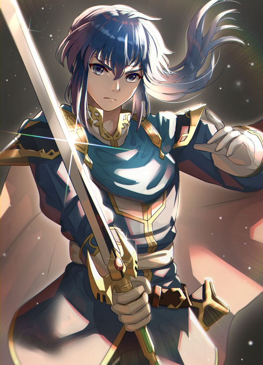1boy, absurdres, armor, bangs, blue_eyes, blue_hair, cape, fire_emblem