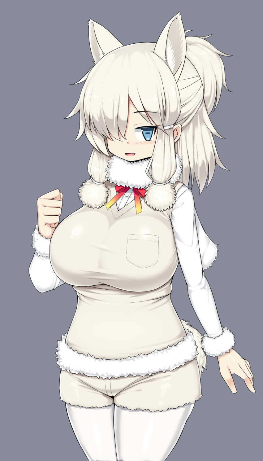 1girl, absurdres, alpaca_ears, alpaca_girl, alpaca_suri_(kemono_friends), alpaca_tail, animal_ears, arm_at_side