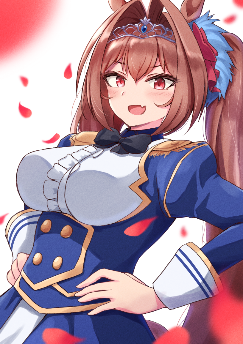 1girl, animal_ears, bangs, black_neckwear, blush, bow, bowtie, breasts