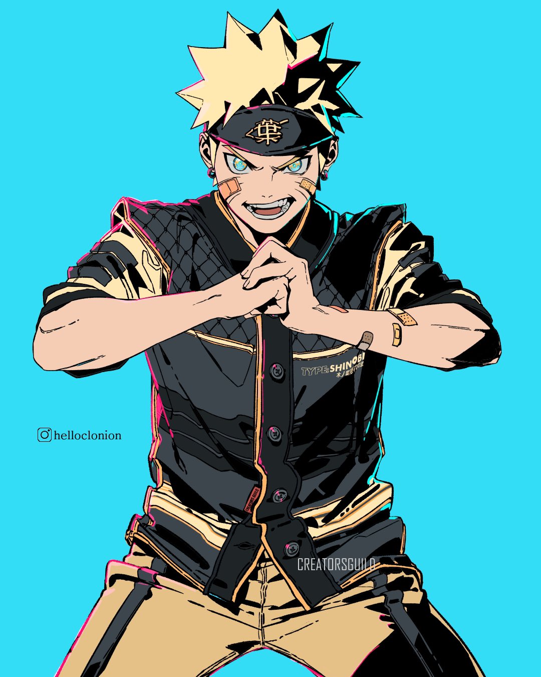 1boy, alternate_costume, bandaid, bandaid_on_arm, bandaid_on_cheek, bandaid_on_face, black_jacket, blonde_hair