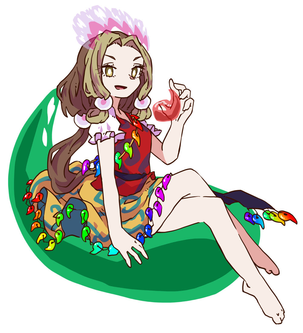 barefoot, brown_eyes, brown_hair, crown, hair_intakes, lana151, long_hair, low_tied_hair