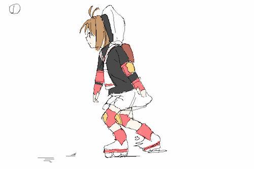 1girl, animated, animated_gif, antenna_hair, arms_at_sides, backpack, bag, bangs