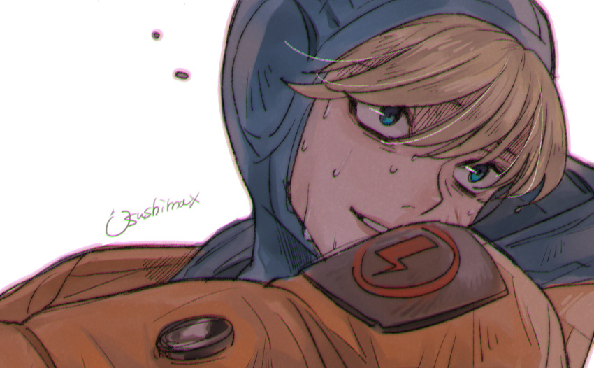 1girl, apex_legends, artist_name, bangs, blonde_hair, blue_eyes, blue_headwear, highres