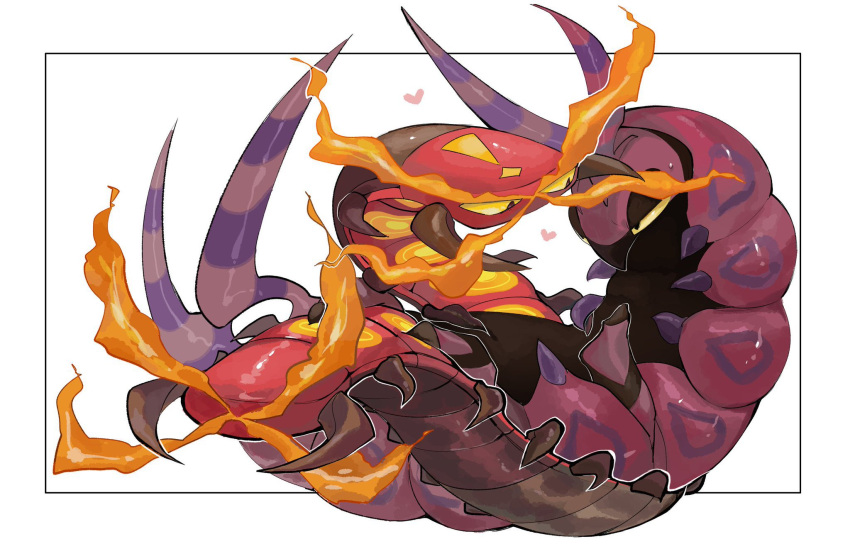 centiskorch, framed, gen_5_pokemon, gen_8_pokemon, heart, mochako_(motyako), mochako_(motyako_1005), no_humans