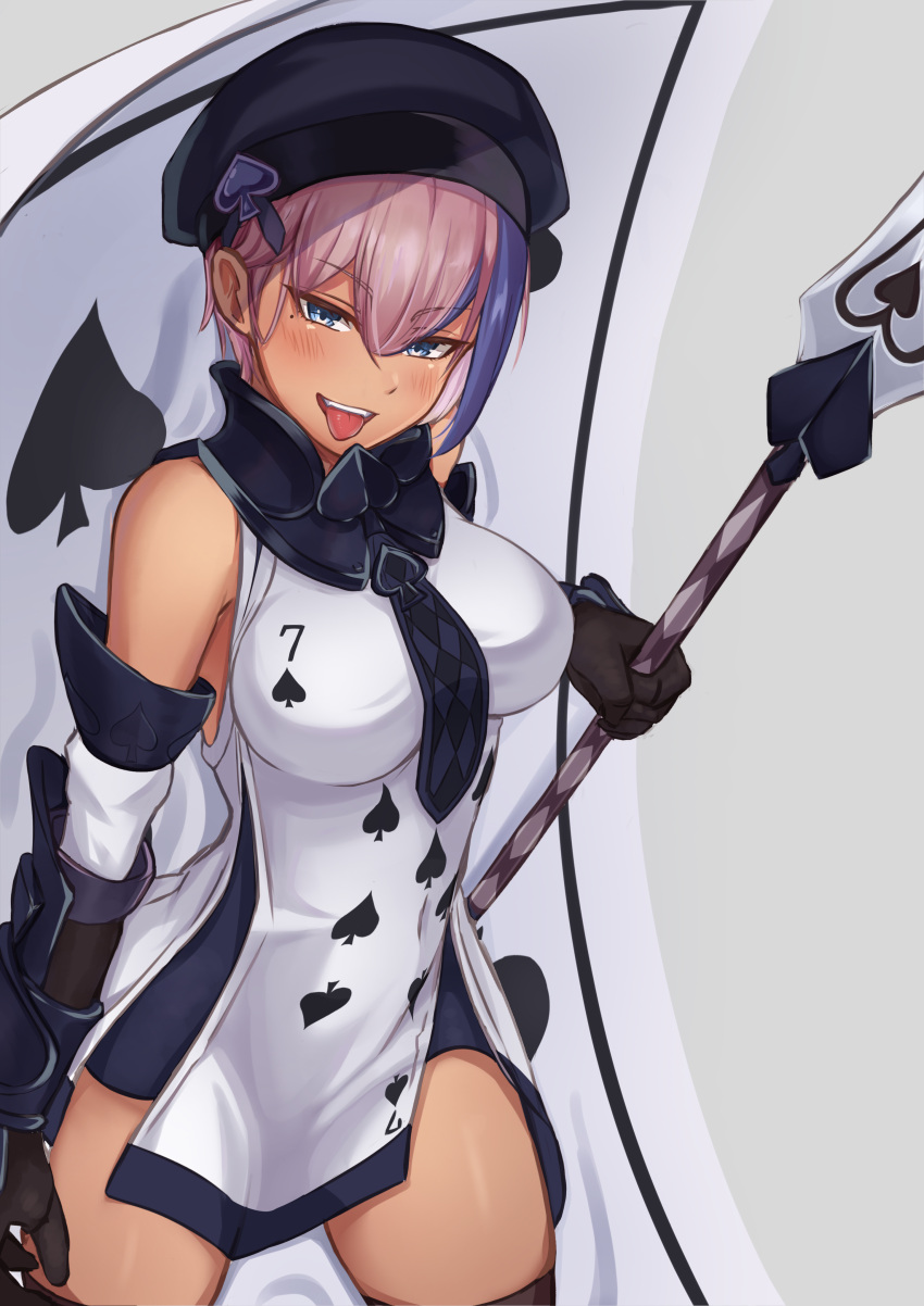 1girl, absurdres, bare_shoulders, bell_orgel, blue_eyes, blue_hair, blush, breasts