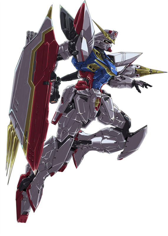 alternate_color, blitz_gundam, clenched_hand, daigouzi, green_eyes, gundam, gundam_seed, holding