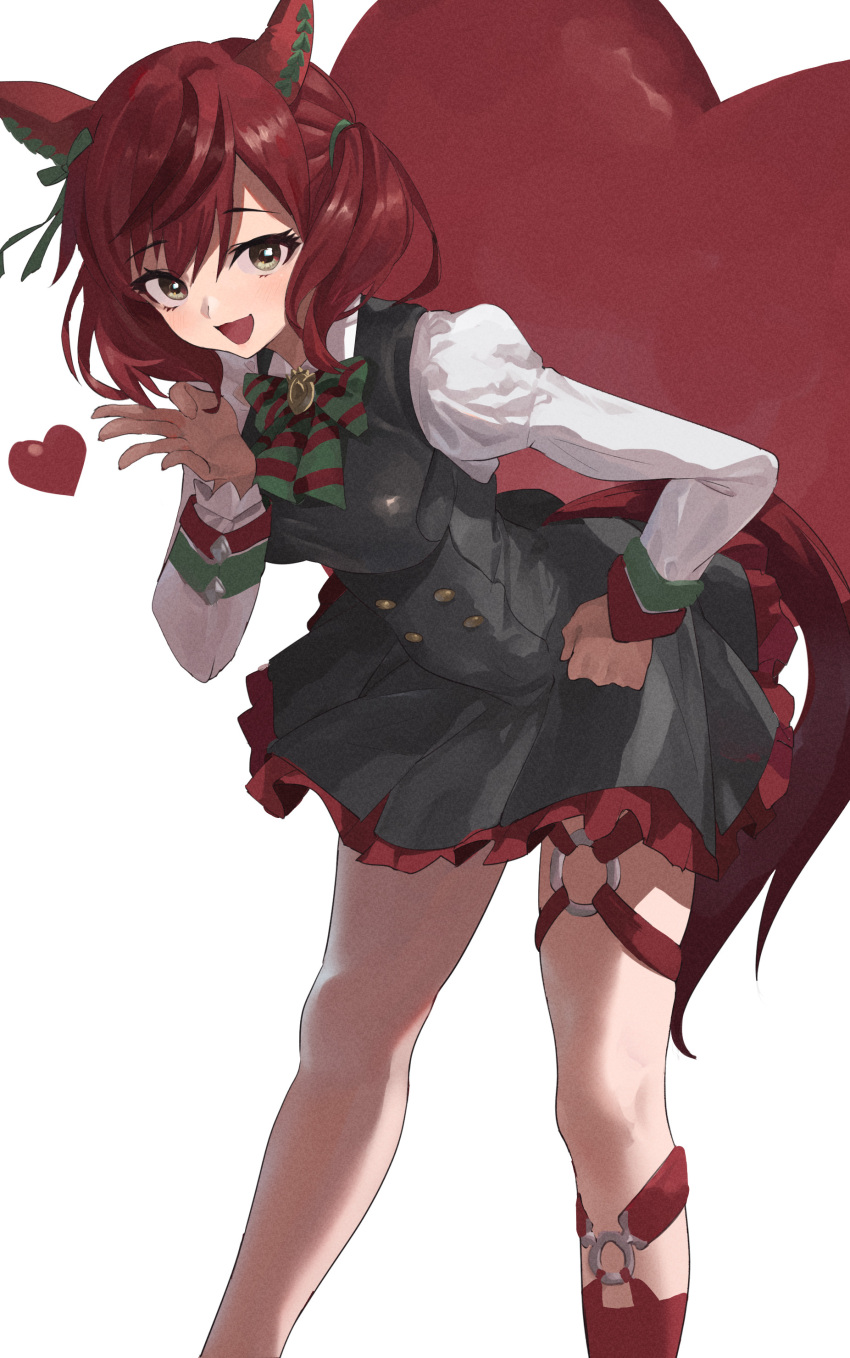 1girl, :d, absurdres, animal_ears, bangs, blush, breasts, commentary