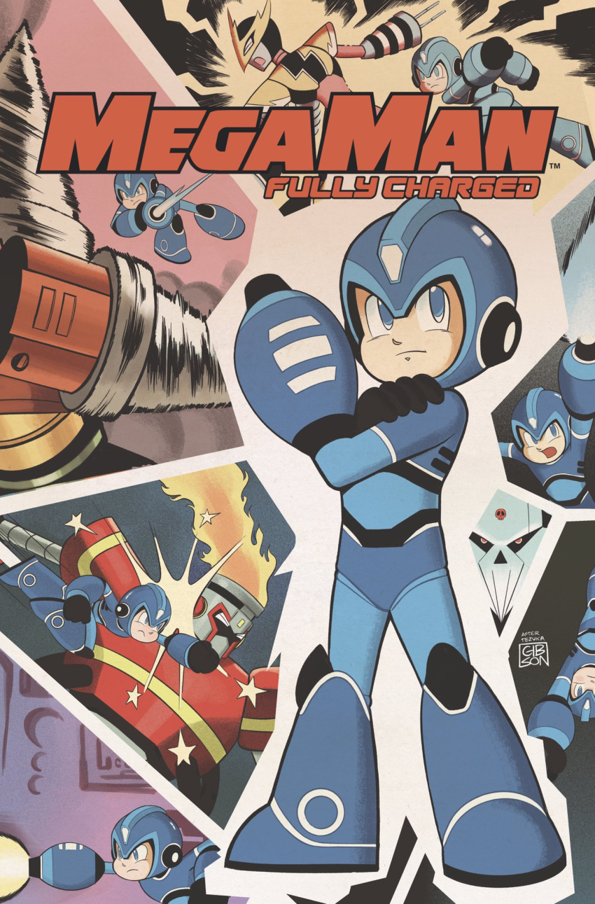 5boys, android, arm_cannon, blue_eyes, commentary, cover, drill_man, elec_man