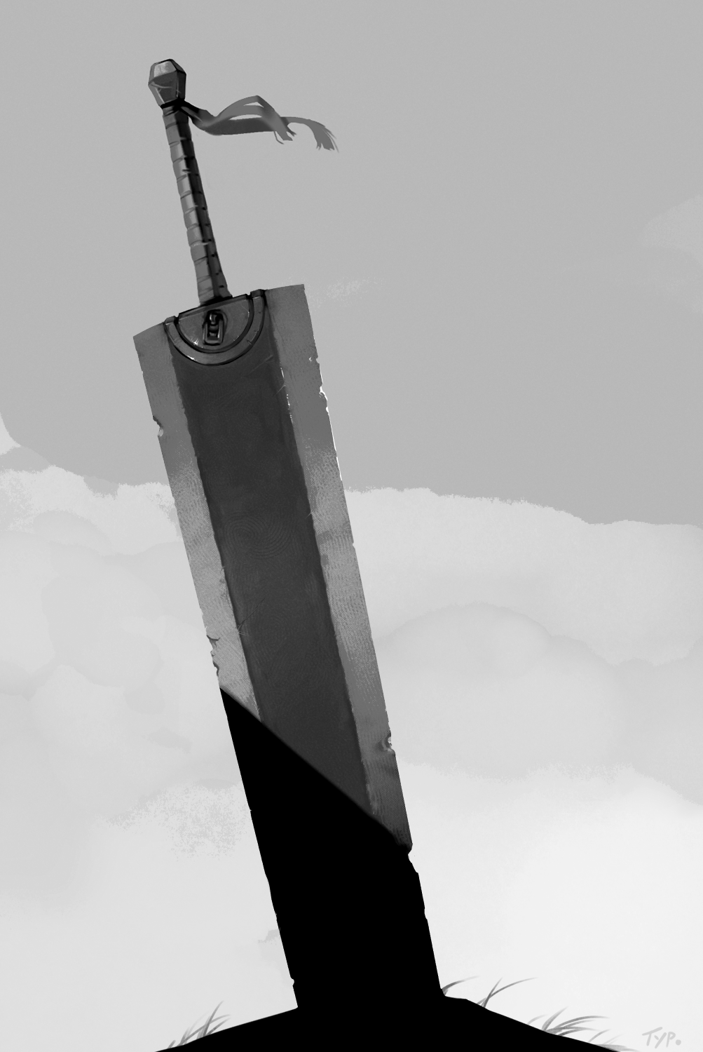 berserk, dragonslayer_(sword), greatsword, highres, huge_weapon, no_humans, optionaltypo, planted