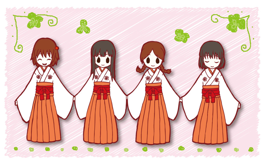 4girls, black_hair, braid, brown_hair, fatal_frame, fatal_frame_3, japanese_clothes, kuze_amane