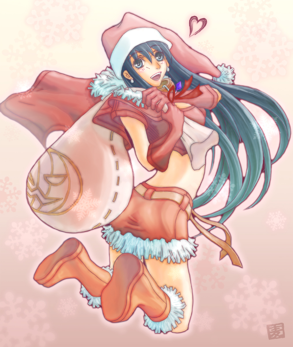 blue_hair, boots, cape, collar, crystal, earrings, fur, gloves