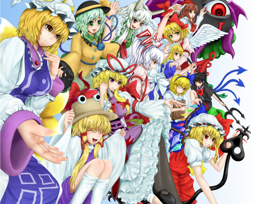 alice_margatroid, alice_margatroid_(pc-98), evil_eye_sigma, ex-keine, flandre_scarlet, fujiwara_no_mokou, gengetsu, houjuu_nue