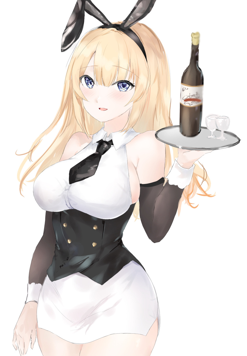 1girl, absurdres, animal_ears, astoria_(azur_lane), astoria_(black_bunny_carnival)_(azur_lane), azur_lane, bare_shoulders, black_corset