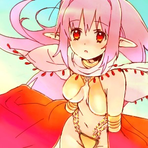 1girl, arutopian, bangs, bikini, blush, breasts, commentary_request, detached_sleeves