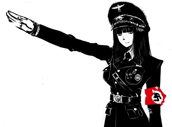1girl, artist_request, belt_buckle, black_eyes, black_hair, breasts, buckle, copyright_request