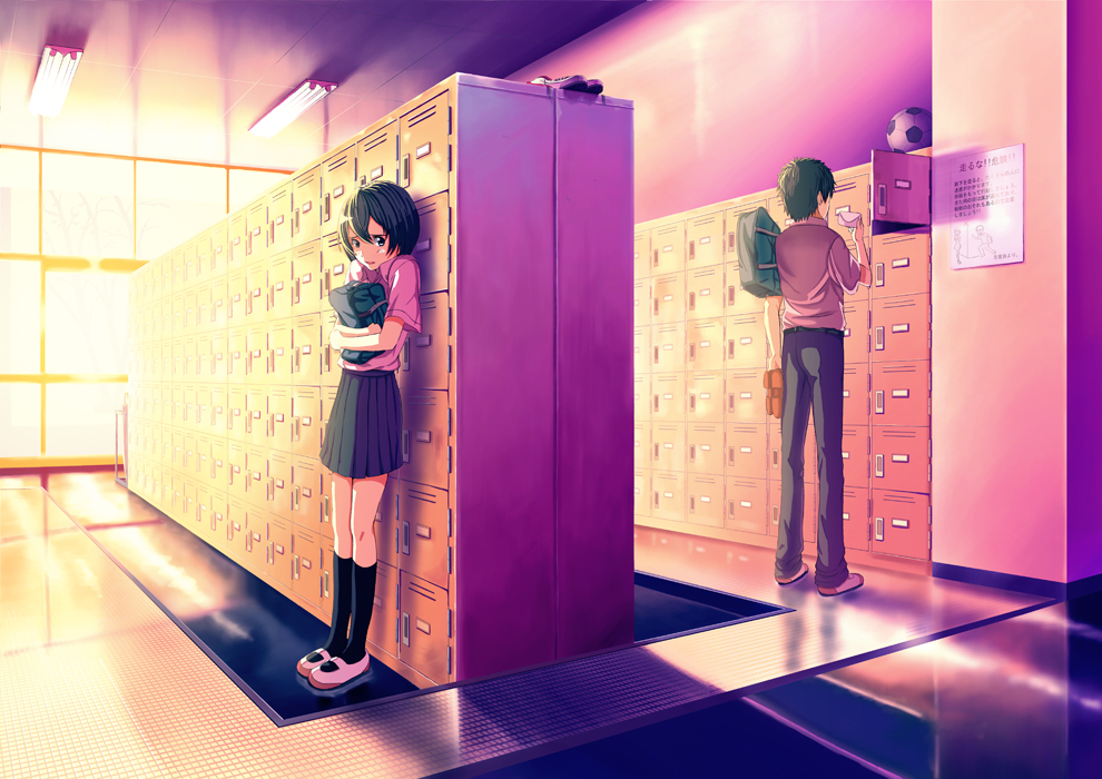 bag, black_hair, legs, letter, love_letter, note, original, school