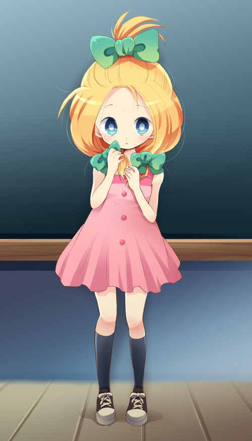 blonde_hair, blue_eyes, butters_stotch, child, crossdressinging, hiroichi, kneehighs, marjorine