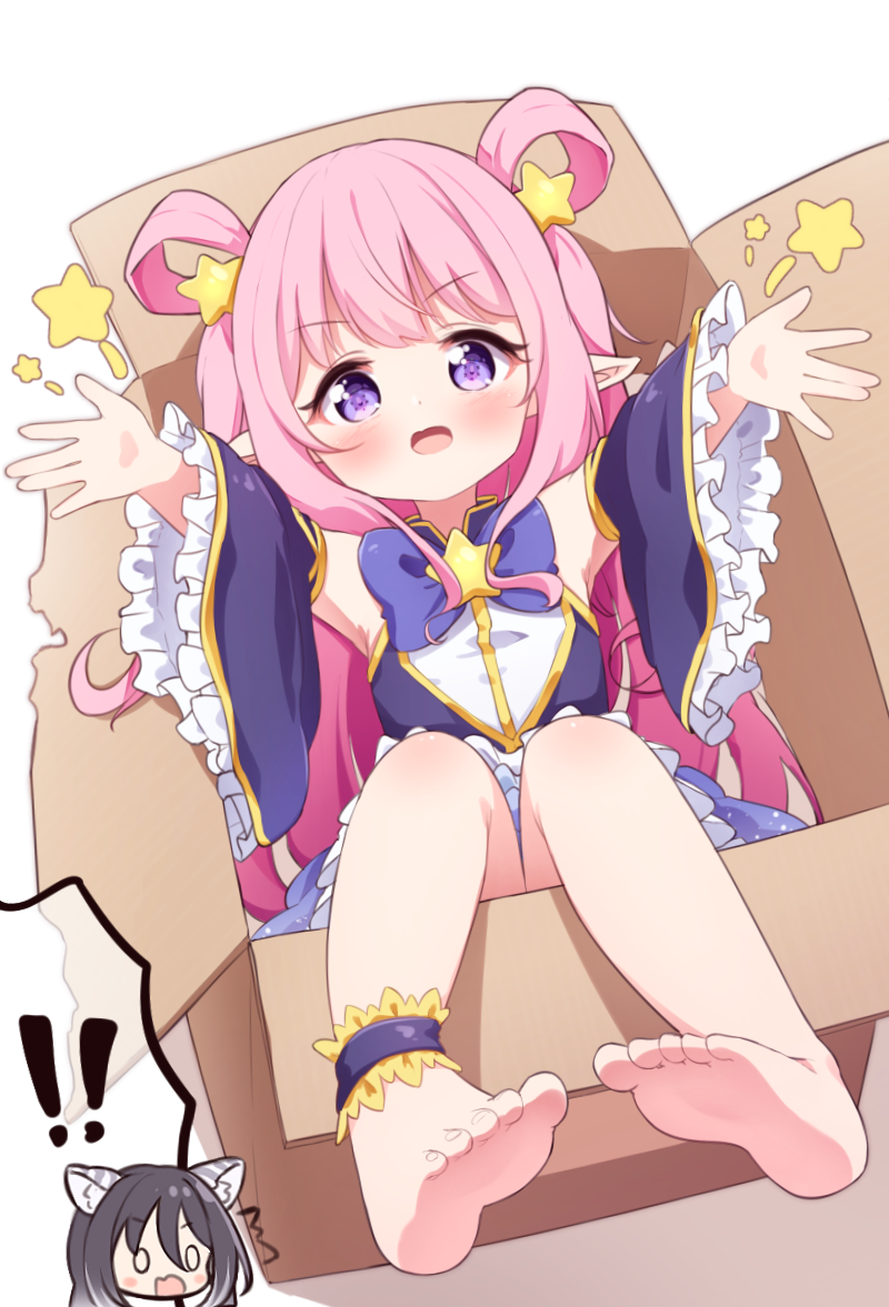!, !!, 0_0, 2girls, ^^^, animal_ear_fluff, animal_ears, bangs
