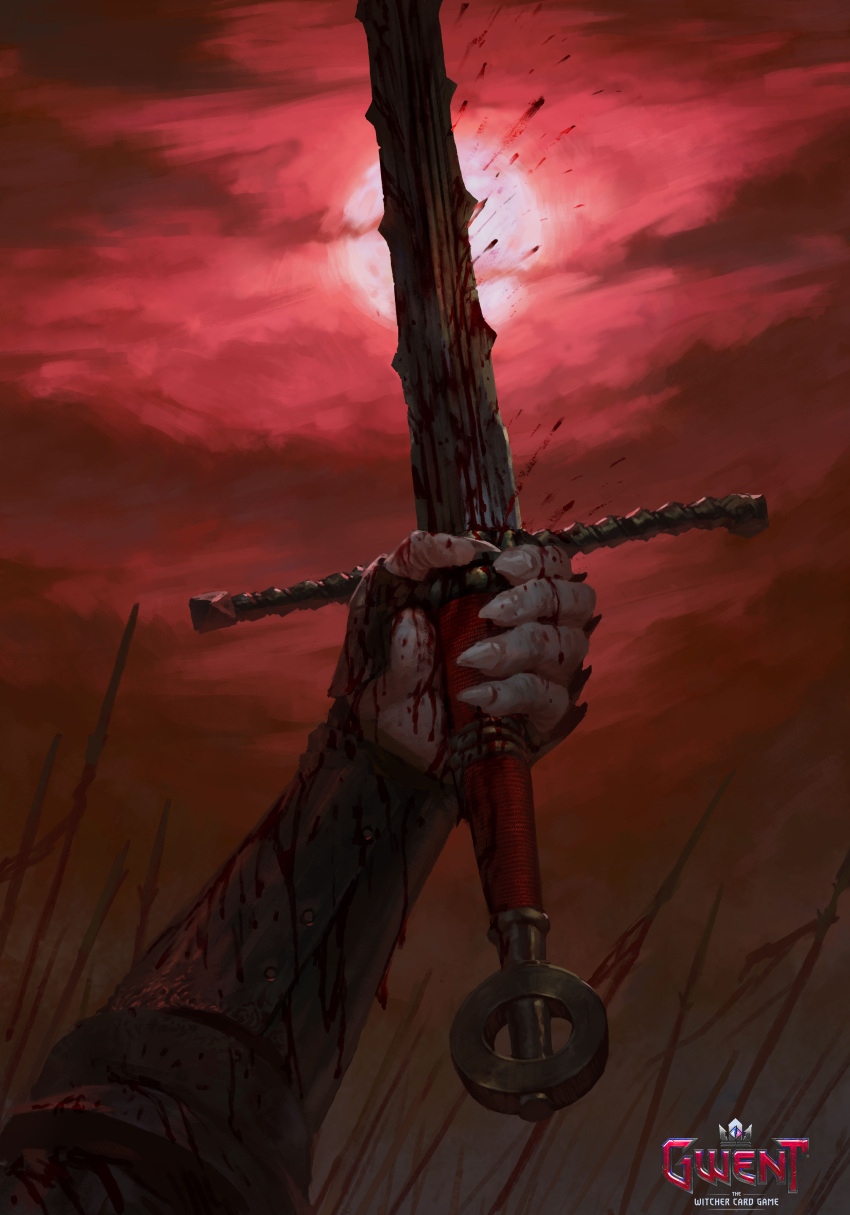 1other, absurdres, army, blood, blood_splatter, bloody_weapon, bracer, commentary