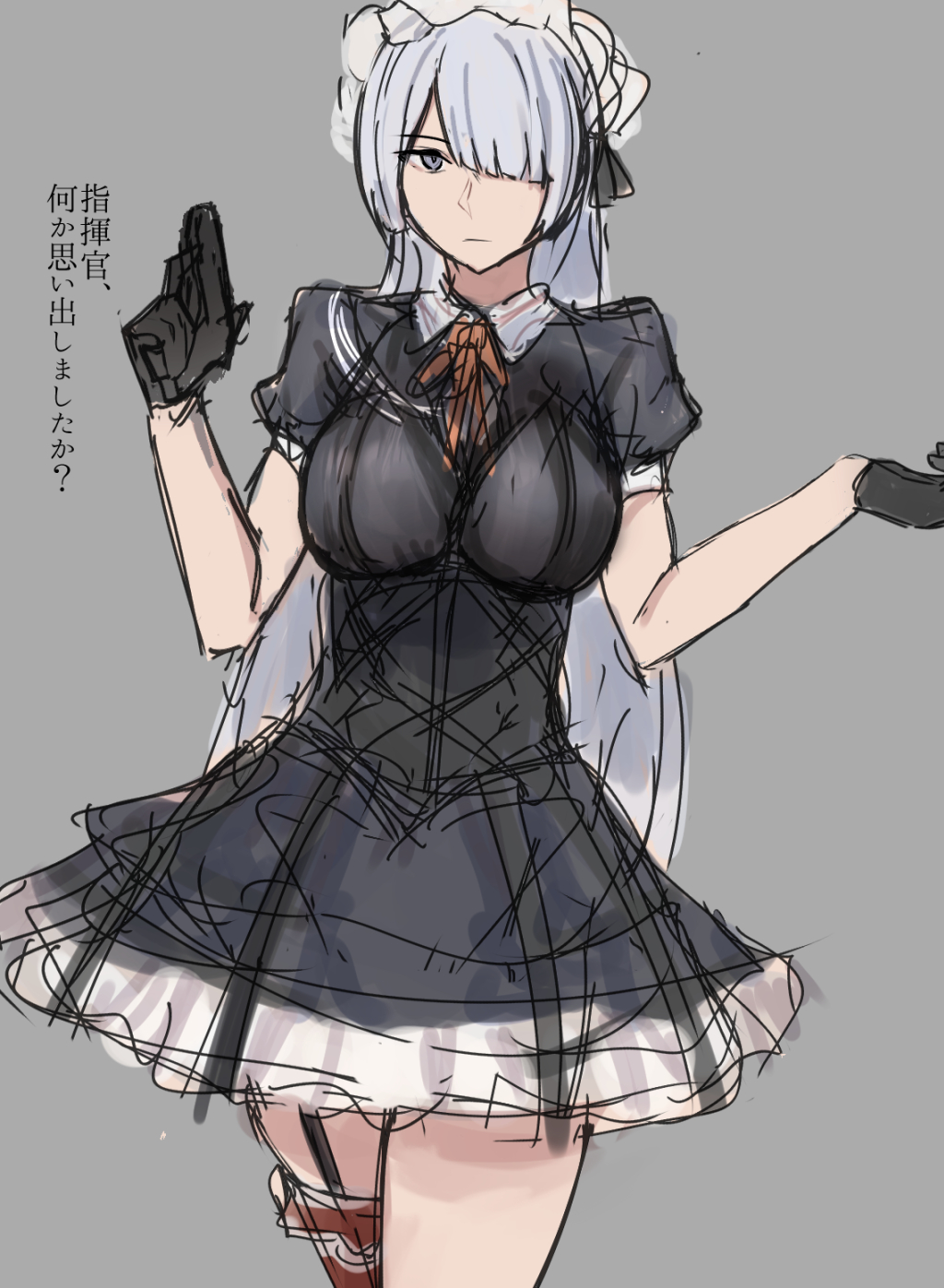 1girl, ak-15_(girls_frontline), alternate_costume, asymmetrical_legwear, bangs, black_gloves, breasts, cosplay