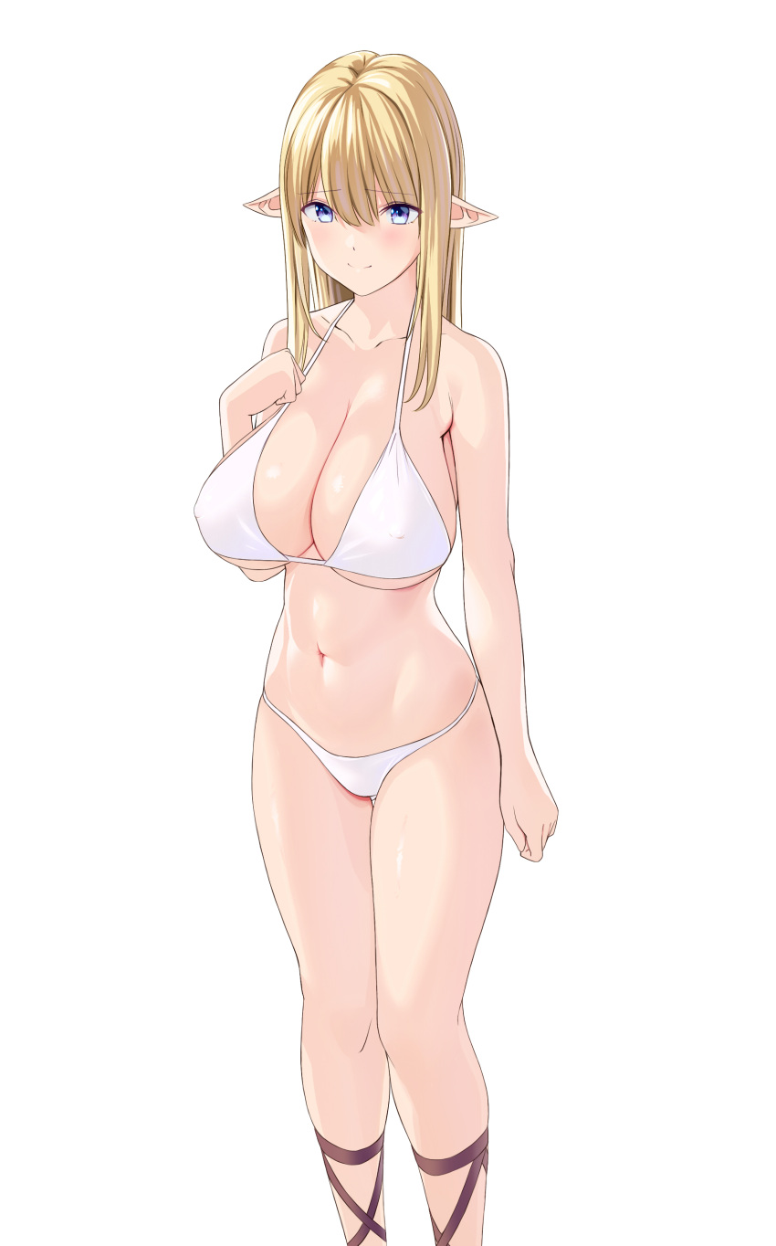 1girl, absurdres, bangs, bikini, blonde_hair, blue_eyes, blunt_bangs, breasts