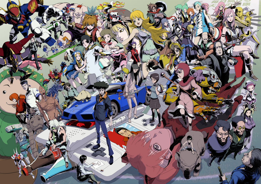 anemone, axis_powers_hetalia, blazblue, bridget, bridget_(guilty_gear), brook, character_request, code_geass, cool_&amp;_sexy_(idolmaster), cowboy_bebop, crossover, cute_&amp;_girly_(idolmaster), d-boy, daromeon, dragon_ball, dragon_ball_z, dragon_quest, dragon_quest_ii, dragonball, eureka, eureka_7, eureka_seven, eureka_seven_(series), fallout, fallout_3, ferrari, final_fantasy, final_fantasy_xiii, furude_rika, giygas, guilty_gear, gun, handgun, harry_potter, heroes, higurashi_no_naku_koro_ni, himura_kenshin, hoshii_miki, houjou_satoko, idolmaster, itoshiki_nozomu, japan_(hetalia), jet_black, katsuragi_misato, legend_of_mana, lightning_(ff13), lightning_farron, majin_tantei_nougami_neuro, mother_(game), mother_2, nakamura_hiro, neon_genesis_evangelion, nintendo, nintendo_ds, nougami_neuro, nuka_cola, one_piece, princess_of_moonbrook, recoome, rurouni_kenshin, ryuuguu_rena, sanji, sayonara_zetsubou_sensei, scar, seiken_densetsu, severus_snape, shinkirou, shishigami_bang, shoujo_kakumei_utena, sonozaki_mion, sonozaki_shion, souryuu_asuka_langley, spike_spiegel, staff, sword, tekkaman_blade, tenjou_utena, toto, trap, weapon, zombie