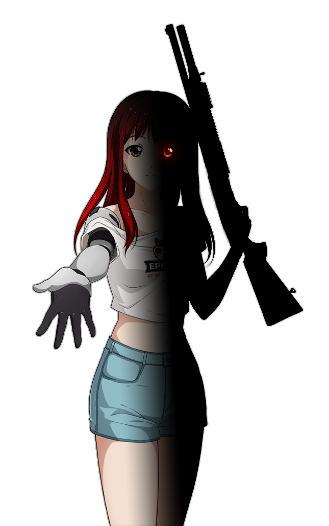 artificial_eye, cosplay, epic_fail_project, epica-chan, erica_naito, gun, long_hair, mechanical_arms