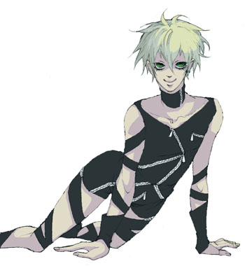 blonde_hair, cain, galerians, green_eyes, zippers