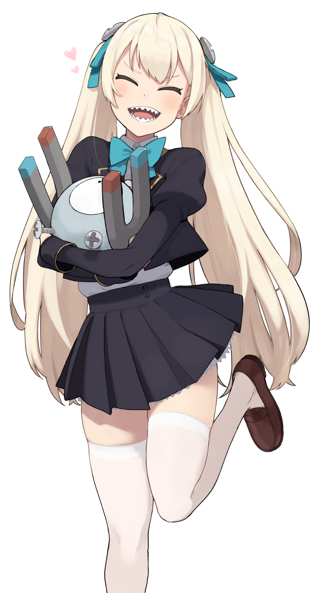 1girl, ^_^, accio, aqua_bow, aqua_neckwear, aqua_ribbon, bangs, black_jacket