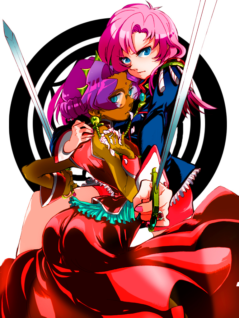 blue_eyes, dark_skin, dress, epaulettes, glasses, green_eyes, harumachi_(hi-sugar), himemiya_anthy