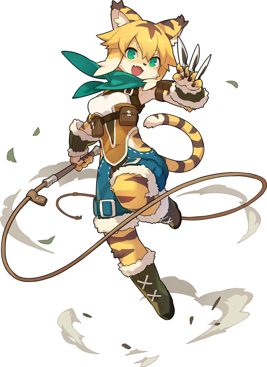 1girl, :3, animal_ear_fluff, animal_ears, animal_nose, aqua_neckwear, arm_up, arm_warmers