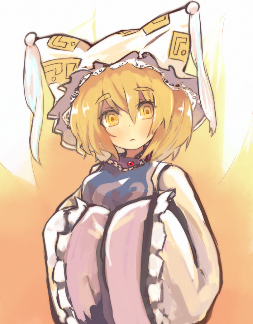 1girl, :<, animal_ears, blonde_hair, blush, breasts, dress, eyebrows_visible_through_hair