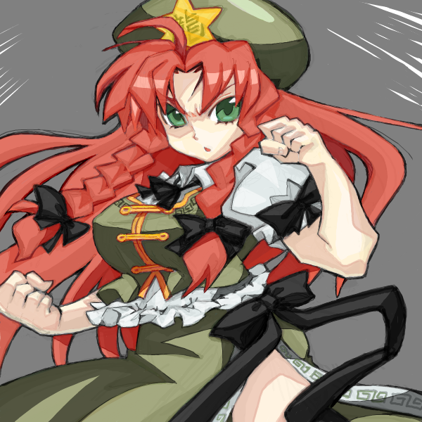 bow, braid, breasts, china_dress, chinese_clothes, fujimaru_ao, green_eyes, hair_bow