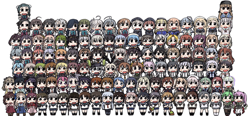 6+girls, ahoge, akatsuki_(kancolle), akebono_(kancolle), akigumo_(kancolle), akishimo_(kancolle), akizuki_(kancolle), amagiri_(kancolle)