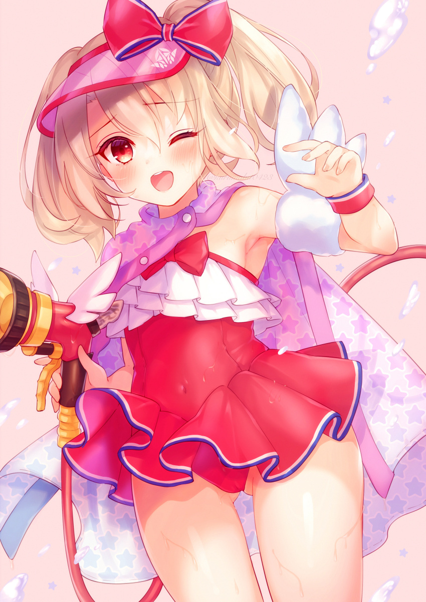 1girl, absurdres, bangs, blush, bow, breasts, cape, covered_navel