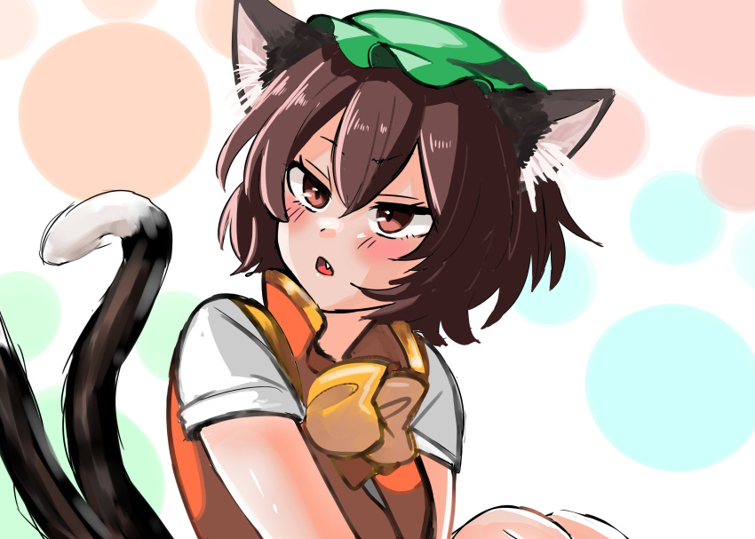1girl, absurdres, animal_ear_fluff, animal_ears, blush, bow, bowtie, breasts
