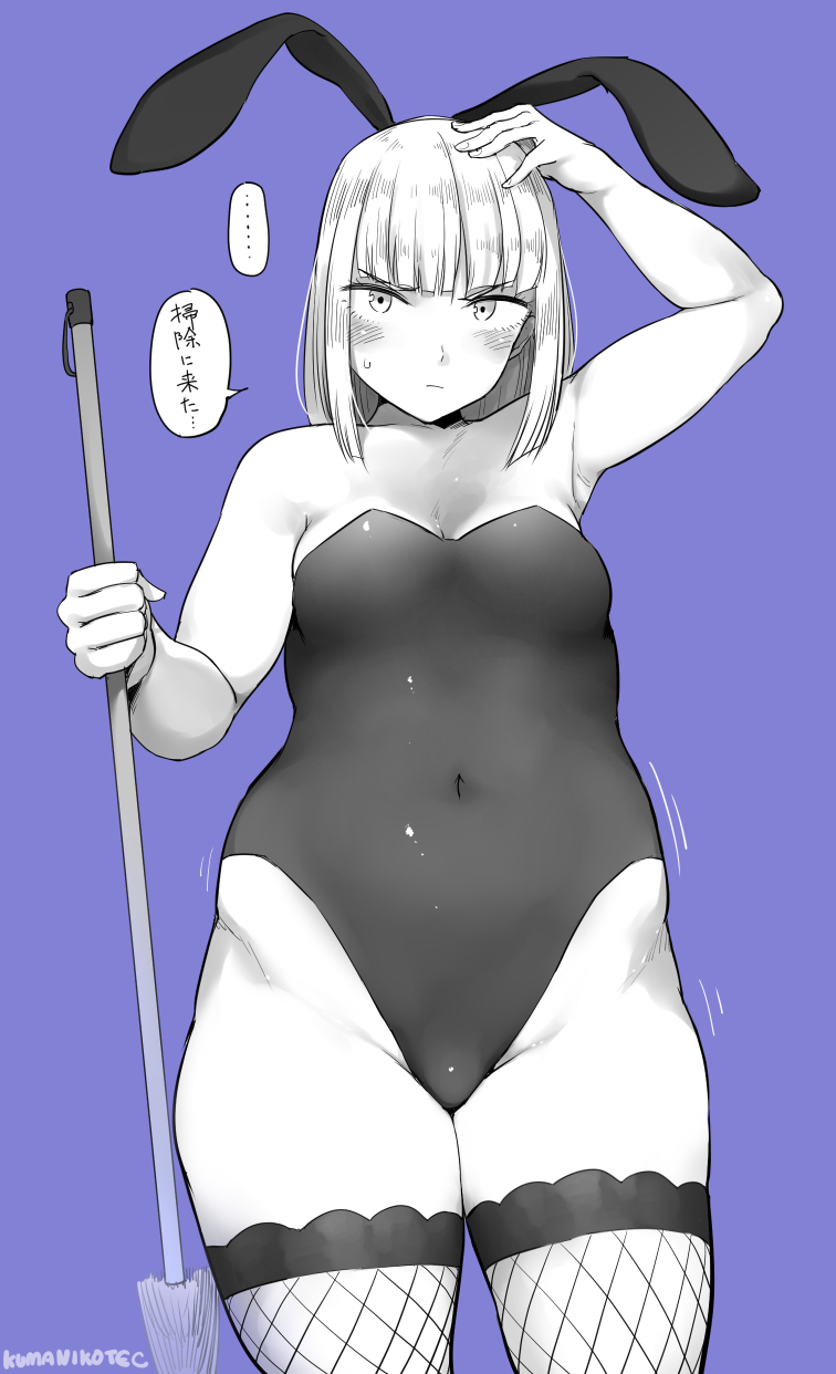 1girl, animal_ears, artist_name, bangs, blue_background, blunt_bangs, blush, breasts