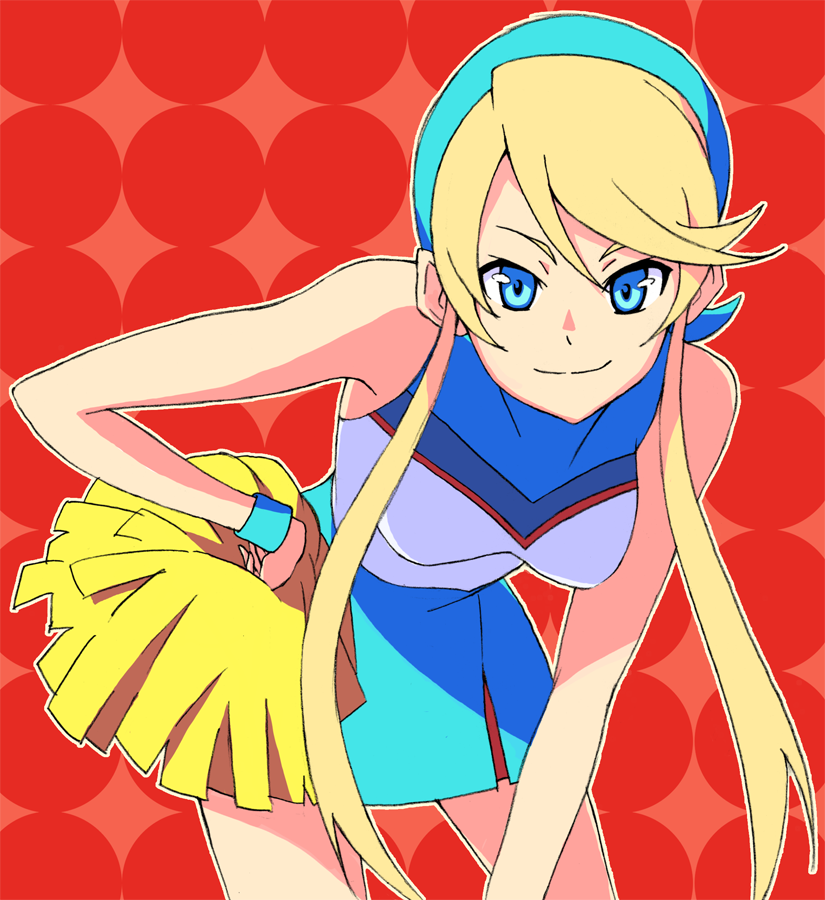 blue_eyes, cheerleader, hairband, heroman, lina_(heroman), lina_davis, pitoo, pom_poms