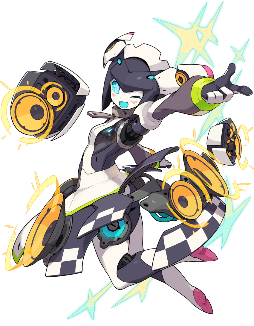 1girl, arm_up, artist_request, ass, bangs, black_hair, blue_eyes, blue_sclera