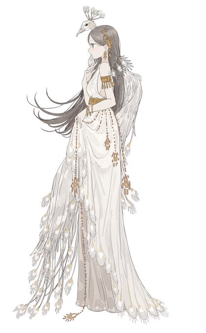 1girl, :o, ancient, animal_on_shoulder, armlet, bangle, bird, bird_on_shoulder