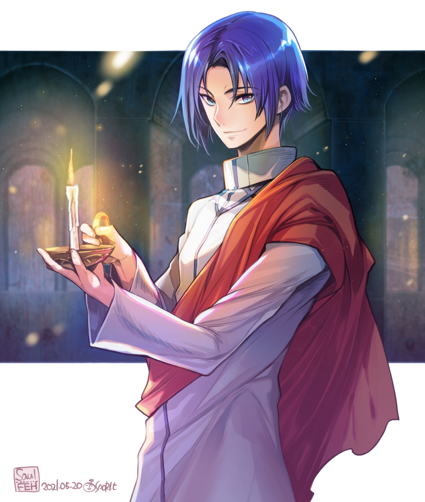 1boy, bangs, blue_eyes, blue_hair, closed_mouth, fire_emblem, fire_emblem:_the_binding_blade, holding
